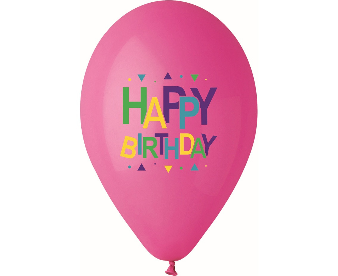 Happy Birthday balloons (Stars), 12", 5 pcs